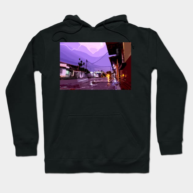 town under storm Hoodie by rickylabellevie